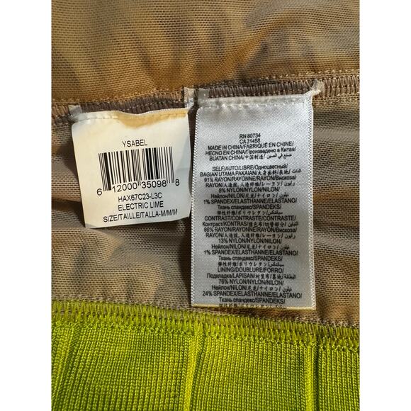 Hervé Léger “Ysabel” Cutout Bandage Dress – Electric Lime – Size M - Picture 5 of 6